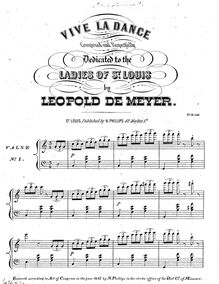 Partition complète, Vive la danse [sic], C Major; G Major, Meyer, Leopold de