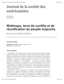 Wallmapu, terre de conflits et de réunification du peuple mapuche