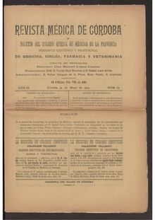 Revista médica de Córdoba y Boletín del Colegio Oficial de Médicos de la Provincia, n. 23 (1902)