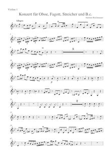 Partition violons I, Concerto pour hautbois et basson en B-flat major