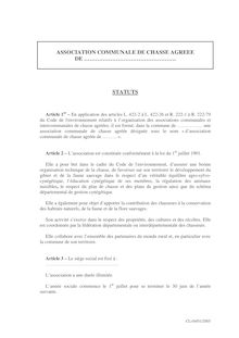 Statuts ACCA - ASSOCIATION COMMUNALE DE CHASSE AGREEE DE ...