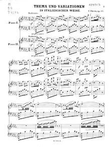 Score, Theme et Variations en italien Style, Op.67, Thema und Variationen in Italienischer Weise, Op. 67.