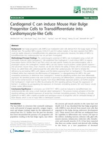Cardiogenol C can induce Mouse Hair Bulge Progenitor Cells to Transdifferentiate into Cardiomyocyte-like Cells