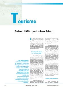 Saison touristique 1999 : peut mieux faire... (Octant n° 81)