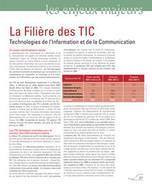 La Filière des TIC Technologies de l Information et de la Communication