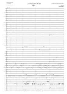 Partition complète, Concierto para Banda No.1, Fuentes Castilla, José Vicente