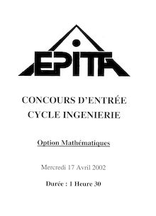 Epreuve optionnelle 2002 Classe Prepa MP EPITA