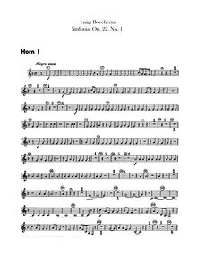 Partition cor 1, 2 (en F), 6 Symphonies, G.493-498 (Op.21), B♭ major (No.1)