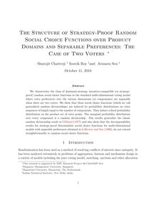 The Structure of Strategy Proof Random Social Choice Functions over Product