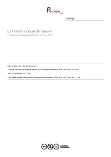 La France a cessé de rajeunir - article ; n°1 ; vol.90, pg 59-67
