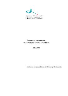 Parodontopathies  diagnostic et traitements - Parodontopathies - Recommandations