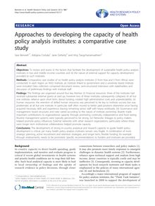 Approaches to developing the capacity of health policy analysis institutes: a comparative case study