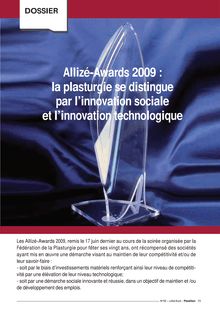 Allizé-Awards 2009 : la plasturgie se distingue par l'innovation ...