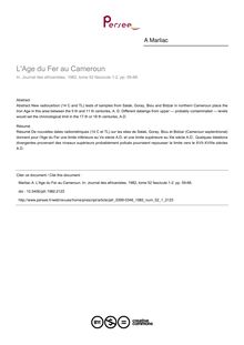 L Age du Fer au Cameroun - article ; n°1 ; vol.52, pg 59-68
