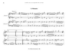 Partition , Menuets I & II,  No.4, Overture, D major, Bach, Johann Sebastian