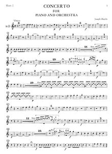 Partition cor 1 (D), Piano Concerto en D, Haydn, Joseph