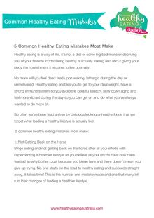 5 Common Healthy Eating Mistakes Most Make