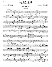 Partition Trombone 3, Le roi d’Ys, Légende Bretonne, Lalo, Édouard