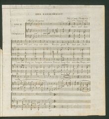 Partition complète, Der Bardengeist, Dort auf dem hohen Felsen sangSong in E minor par Ludwig van Beethoven
