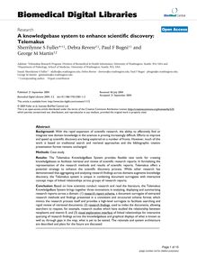 A knowledgebase system to enhance scientific discovery: Telemakus