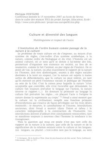 Culture et diversité des langues