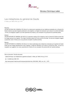 Les métaphores du général de Gaulle - article ; n°1 ; vol.43, pg 51-61