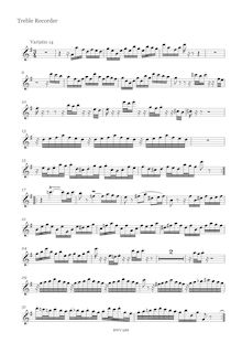Partition Var.14 - aigu enregistrement , Goldberg-Variationen, Goldberg Variations ; Aria mit 30 Veränderungen ; Clavier-Übung IV