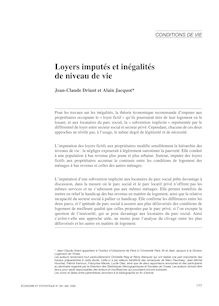 Loyers imputés et inégalités de niveau de vie - article ; n°1 ; vol.381, pg 177-206