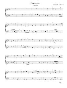 Partition Fantasia VdGS No.2 – partition complète, fantaisies pour 2 violes de gambe par Orlando Gibbons