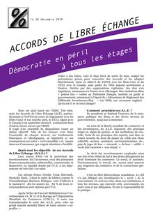 Accords de Libre Ehcange : Démocratie en péril à tous les étages