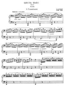 Partition complète, 6 Petites pièces faciles, Weber, Carl Maria von