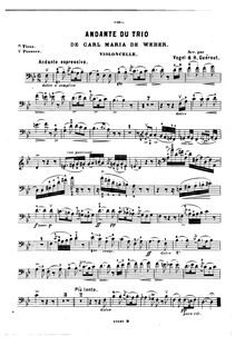 Partition de violoncelle, Trio, G minor, Weber, Carl Maria von