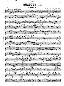 Partition violon 1, corde quatuor No. 10 en E-flat Major, D.87 (Op.125 No.1)