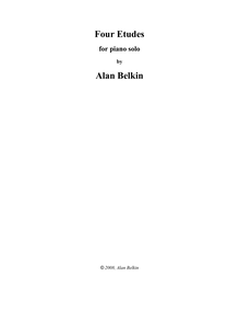 Partition complète, 4 petit Etudes pour Piano, Belkin, Alan