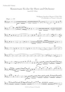 Partition violoncelles et Basses, cor Concerto, Konzertsatz, E major