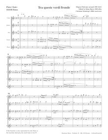 Partition , Tra queste verdi fronde (SSSSB flûtes), madrigaux pour 5 voix