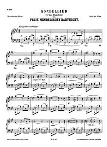 Partition complète (filter), Gondellied pour Piano, WoO 10