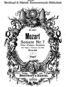 Partition orgue (realization), église Sonata, Church Sonata No.7Church Sonata No.15