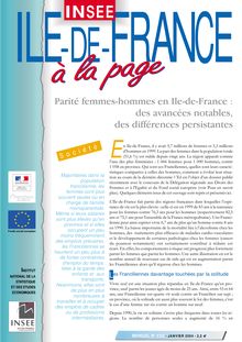 Parité femmes-hommes en Ile-de-France : des avancées notables, des différences persistantes