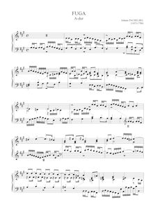 Partition complète, Fugue en A major, Keyboard Instrument, Pachelbel, Johann