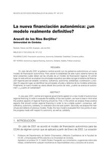 La nueva financiación autonómica: ¿un modelo realmente definitivo?