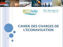 De Navigatio / réseau EcoNav : “Cahier des charges de l’éconavigation”