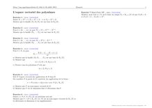 Sujet : Algèbre, Polynôme en une indéterminée, L espace vectoriel des polynômes