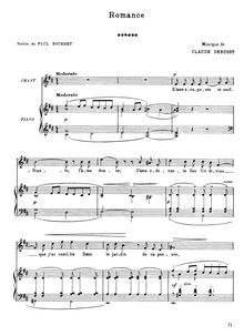 Partition complète, 2 Romances, Debussy, Claude