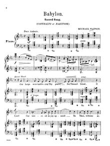 Partition complète (E♭ Major: low voix et piano), Babylon