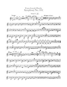 Partition cor 1, 2 (en B♭, F, Transposed en F), Symphony No.102 en B♭ major