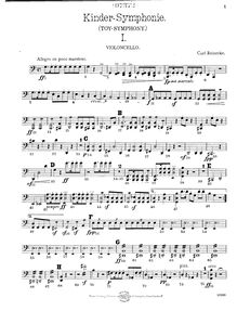Partition violoncelle, Kinder-Sinfonie, Op.239, Toy Symphony, Reinecke, Carl