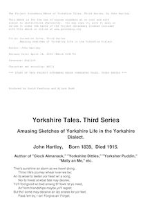 Yorkshire Tales. Third Series - Amusing sketches of Yorkshire Life in the Yorkshire Dialect