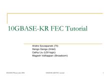 10GBASE-KR FEC Tutorial