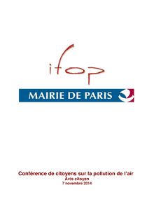 Pollution de l air - Conférence de citoyens à Paris